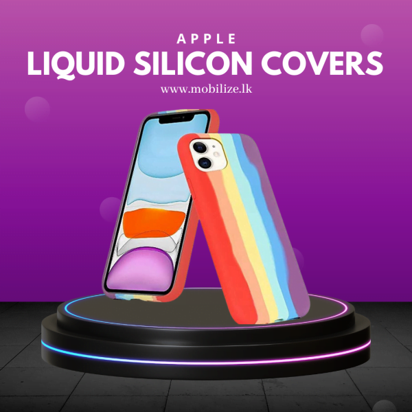 Apple Rainbow Liquid Silicon Back Covers